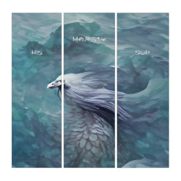 Triptych His Majesty White-headed Sup Abstract Art