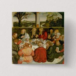Triptych, left panel, Philipp Melanchthon 15 Cm Square Badge
