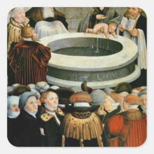 Triptych, left panel, Philipp Melanchthon Square Sticker