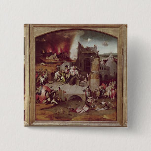 Triptych of the Temptation of St. Anthony 15 Cm Square Badge