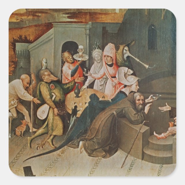 Triptych of the Temptation of St. Anthony Square Sticker (Front)
