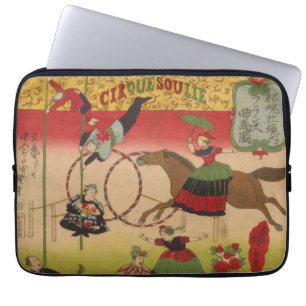 Triptych Print Shows Circus At Yasukuni Jinja Laptop Sleeve