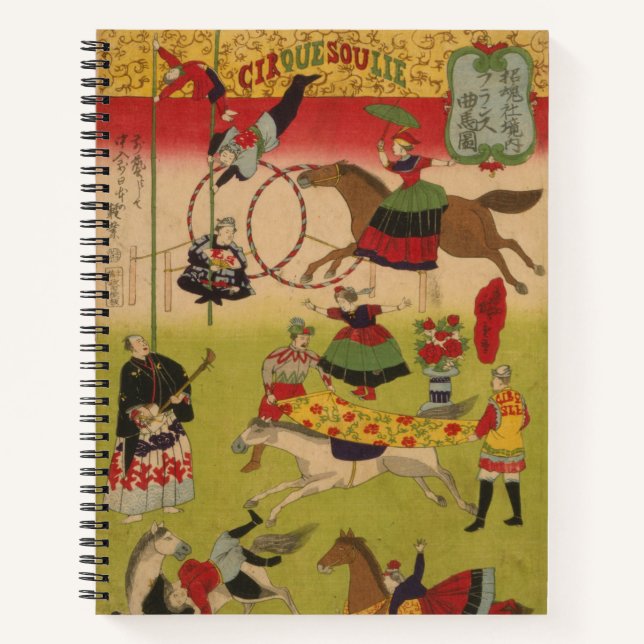 Triptych Print Shows Circus At Yasukuni Jinja Notebook (Front)