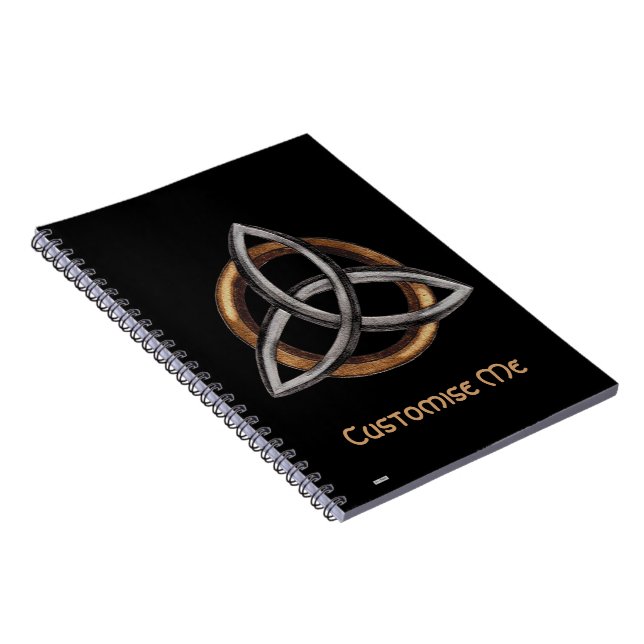 Triquetra (Brown/Silver) Spiral Notebook (Right Side)