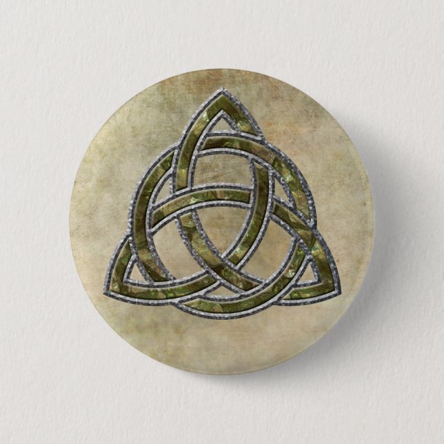 Triquetra Natural 6 Cm Round Badge (Front)