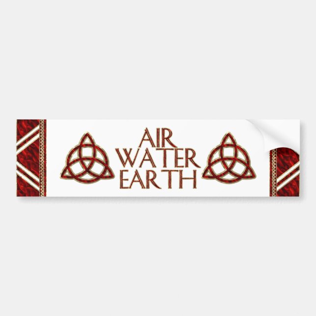 Triquetra Red Silk Bumper Sticker (Front)