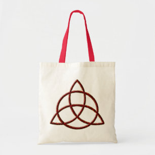 Triquetra Red Silk Tote Bag