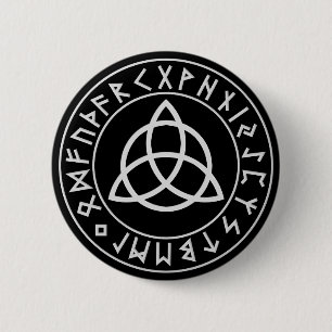 Triquetra Rune Shield 6 Cm Round Badge