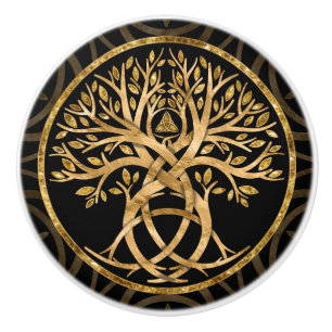 Triquetra Tree of life Ceramic Knob