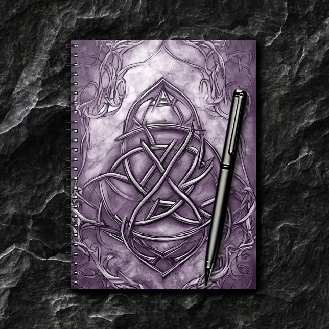 Triquetra Trinity Knot Lavender Purple Faux Metal Notebook (Creator Uploaded)