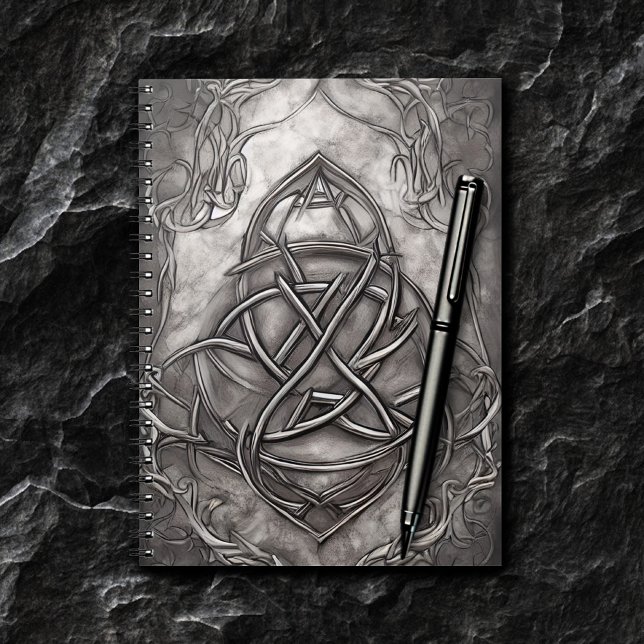 Triquetra Trinity Knot Silvery Pewter Faux Metal Notebook (Creator Uploaded)