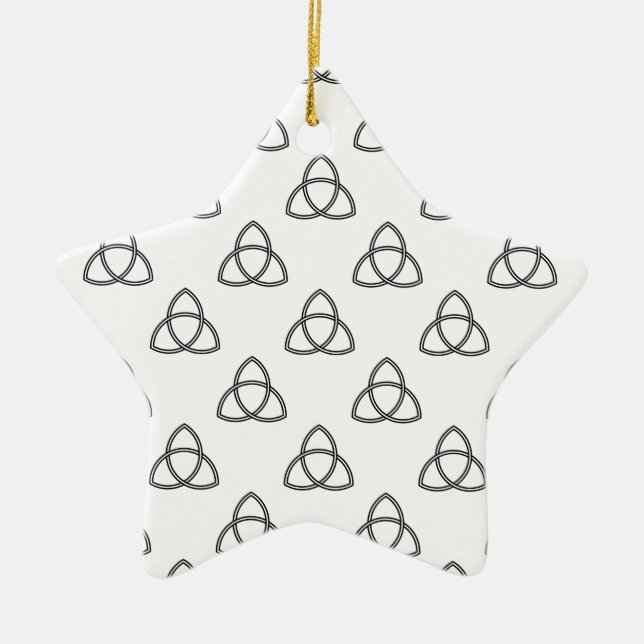 Triquetra Vesica Symbol Ceramic Tree Decoration (Front)