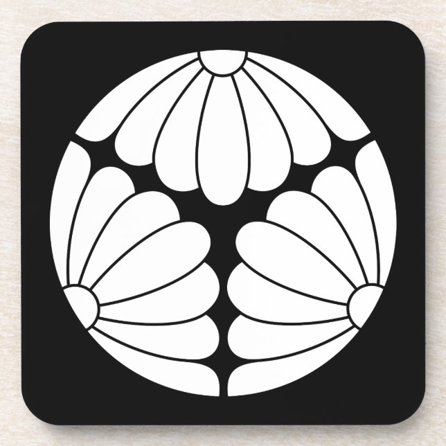 Trisected chrysanthemums coaster (Front)