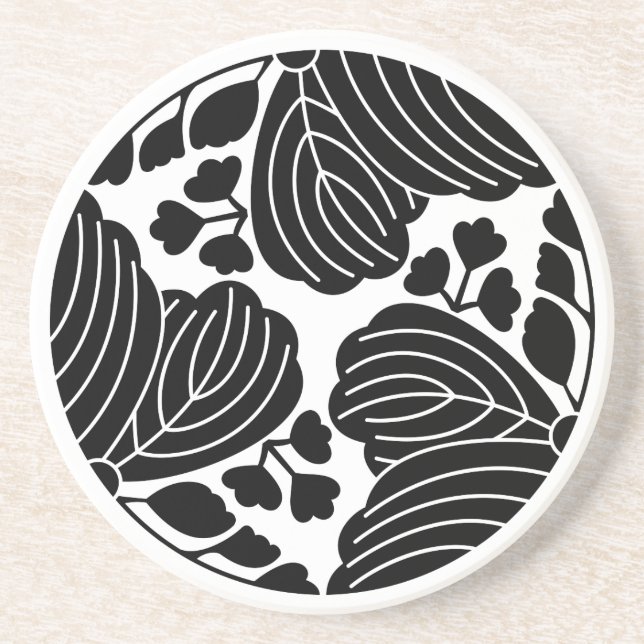 Trisected paulownias with 5&3 blooms coaster (Front)