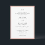 Trisha Coral Pink Modern Wedding Invitation<br><div class="desc">Modern wedding invitations featuring a clean design with serif and script fonts.</div>