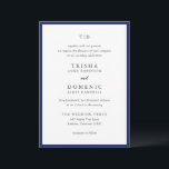Trisha Navy Blue Modern Wedding Invitation<br><div class="desc">Modern wedding invitations featuring a clean design with serif and script fonts.</div>
