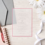 Trisha Pink Modern Wedding Vellum Invitations<br><div class="desc">Modern wedding invitations featuring a clean design with serif and script fonts.</div>