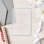 Trisha Powder Blue Modern Wedding Vellum Invitations<br><div class="desc">Modern wedding invitations featuring a clean design with serif and script fonts.</div>