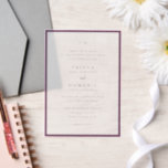 Trisha Purple Modern Wedding Vellum Invitations<br><div class="desc">Modern wedding invitations featuring a clean design with serif and script fonts.</div>