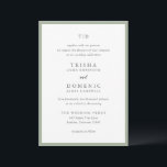 Trisha Sage Green Modern Wedding Invitation<br><div class="desc">Modern wedding invitations featuring a clean design with serif and script fonts.</div>