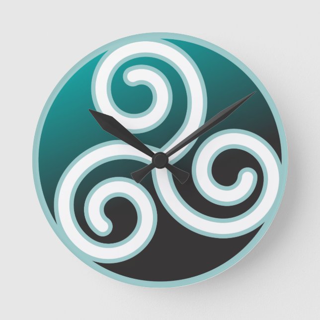 Triskele Celtic Spiral Round Clock (Front)