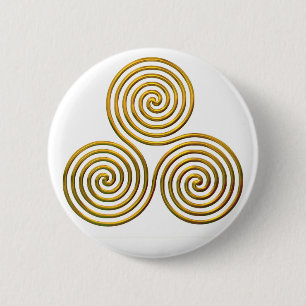 Triskele-gold 6 Cm Round Badge