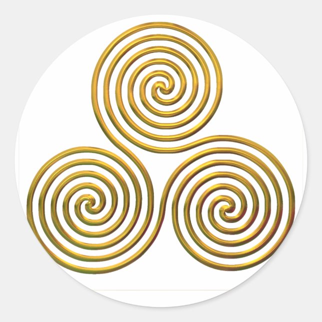 Triskele-gold Classic Round Sticker (Front)