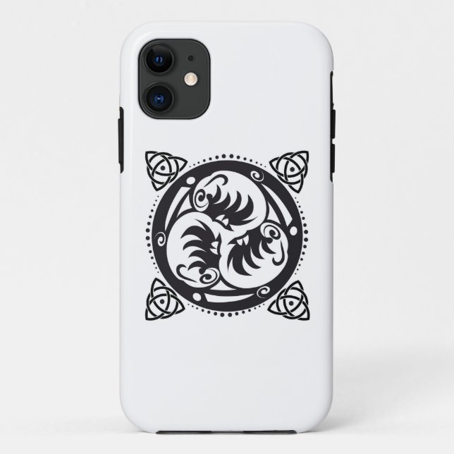 Triskelion Celtic Knot Mandala Design Black Case-Mate iPhone Case (Back)