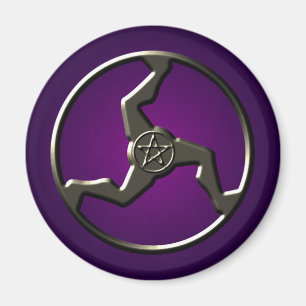 Triskelion Pentagram Ancient Symbols Purple Magnet