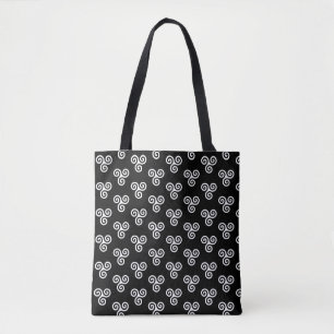 TRISKELION TRIPLE CELTIC SPIRAL TOTE BAG