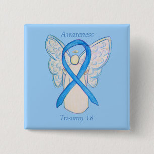 Trisomy 18 Awareness Angel Ribbon Art Pin