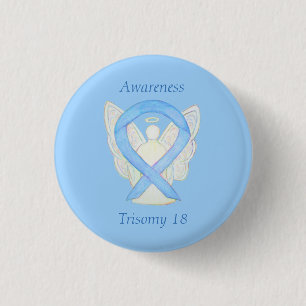 Trisomy 18 Awareness Angel Ribbon Art Pin