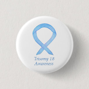 Trisomy 18 Awareness Ribbon Custom Art Pin