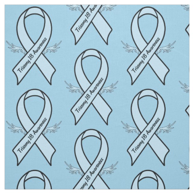 Trisomy 18 Awareness Ribbon with Wings Fabric (Swatch)