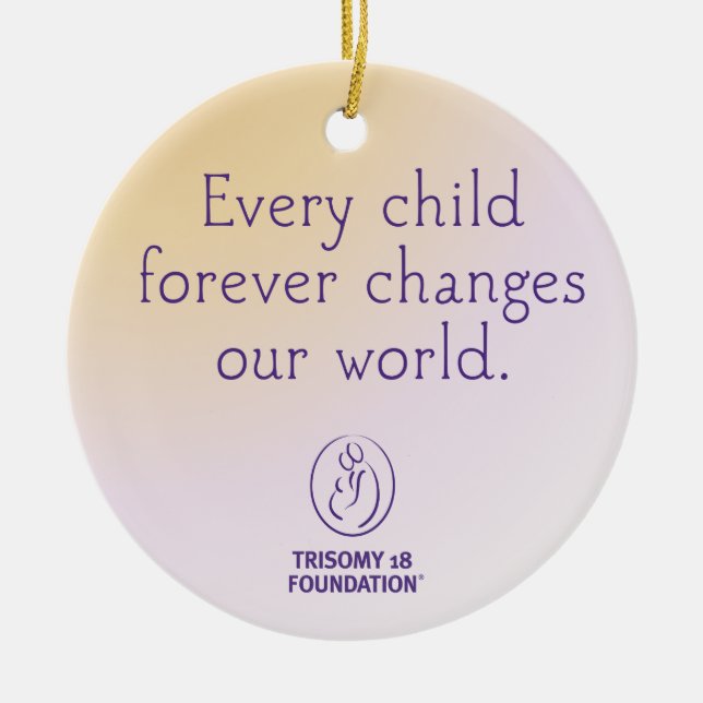 Trisomy 18 Foundation Personalised Ornament (Front)