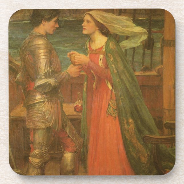 Tristan and Isolde by John William Waterhouse Coaster (Front)