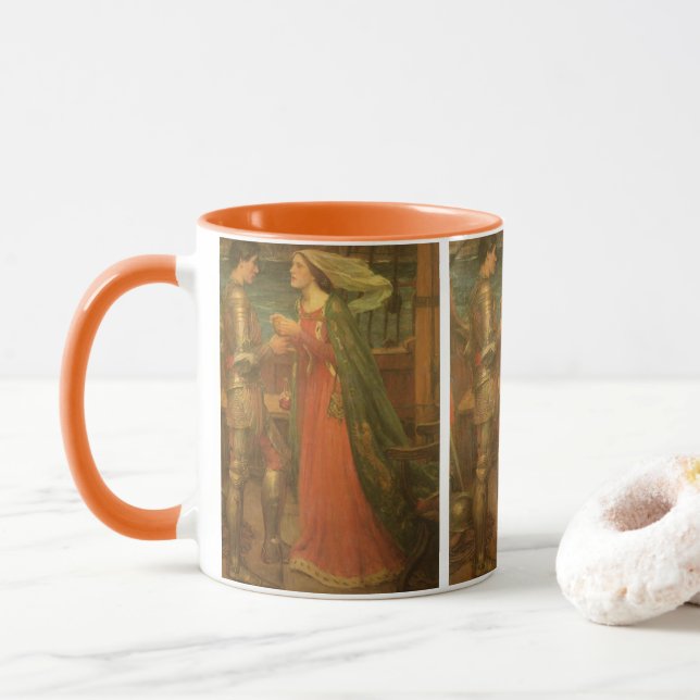 Tristan and Isolde by John William Waterhouse Mug (With Donut)