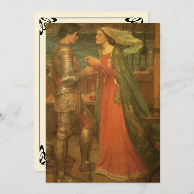 Tristan and Isolde by JW Waterhouse Wedding Invitation (Front/Back)