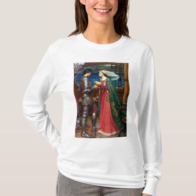 Tristan and Isolde, c. 1916 by John Waterhouse T-Shirt (Front)