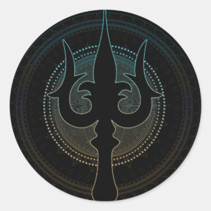 Trisula  -Trident of Shiva Classic Round Sticker