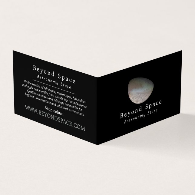 Triton, Neptune's Largest Moon, Astronomy Store Business Card (Outside)