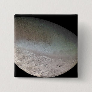 Triton, the largest moon of planet Neptune 15 Cm Square Badge