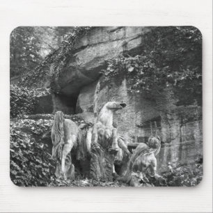Tritons grooming two horses of the sun mouse pad