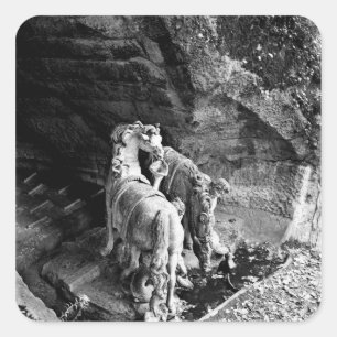 Tritons watering the horses of the sun square sticker