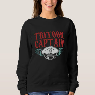 Tritoon Captain Pontoon Boat Boating Pontoon Sweatshirt