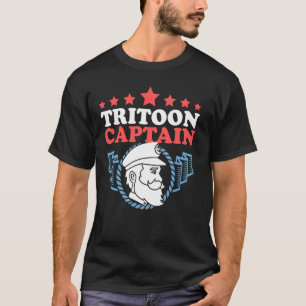 Tritoon Captain Pontoon Boat Boating Pontoon T-Shirt