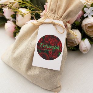 Triumph Ephesians 6:13 Verse Elegant Red Roses Classic Round Sticker