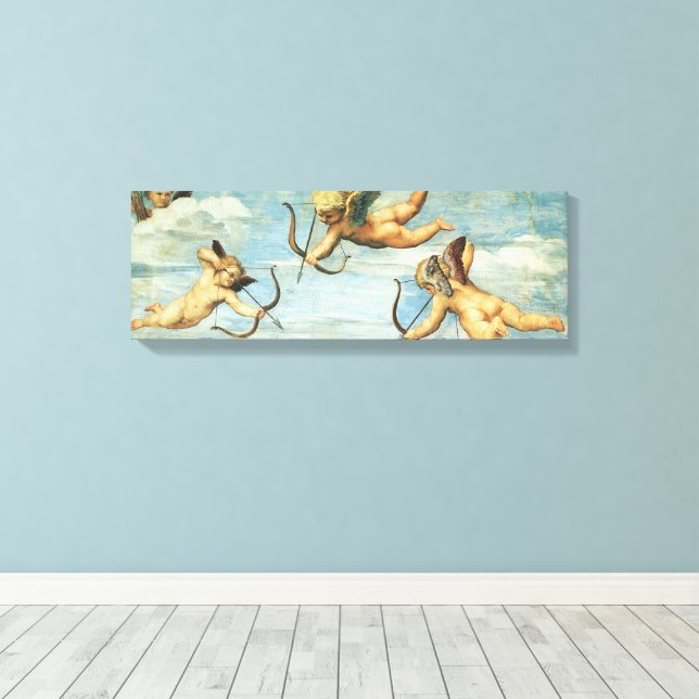 Triumph of Galatea Angels detail by Raphael Sanzio Canvas Print (Insitu(Wood Floor))