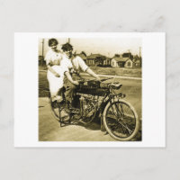 Triumph of Love Dating on a Motorcycle Vintage