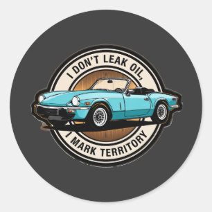Triumph Spitfire tagline design Classic Round Sticker